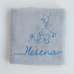 Zilvergrijze handdoek met olifantje
