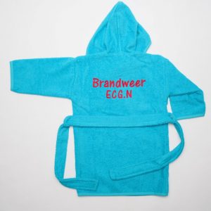 Achterzijde badjasje "Brandweer ECG.N"