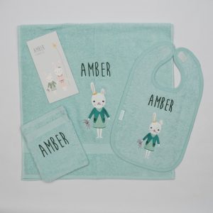 Handdoek, washandje en slab met konijn - Amber