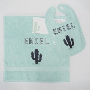 Handdoek en washand met cactus - Emiel